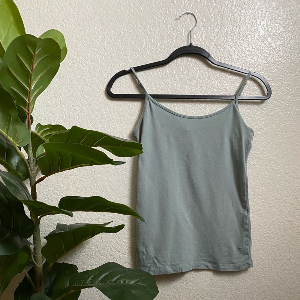 Forever 21 Pastel Mocha Green Spaghetti Strap Top